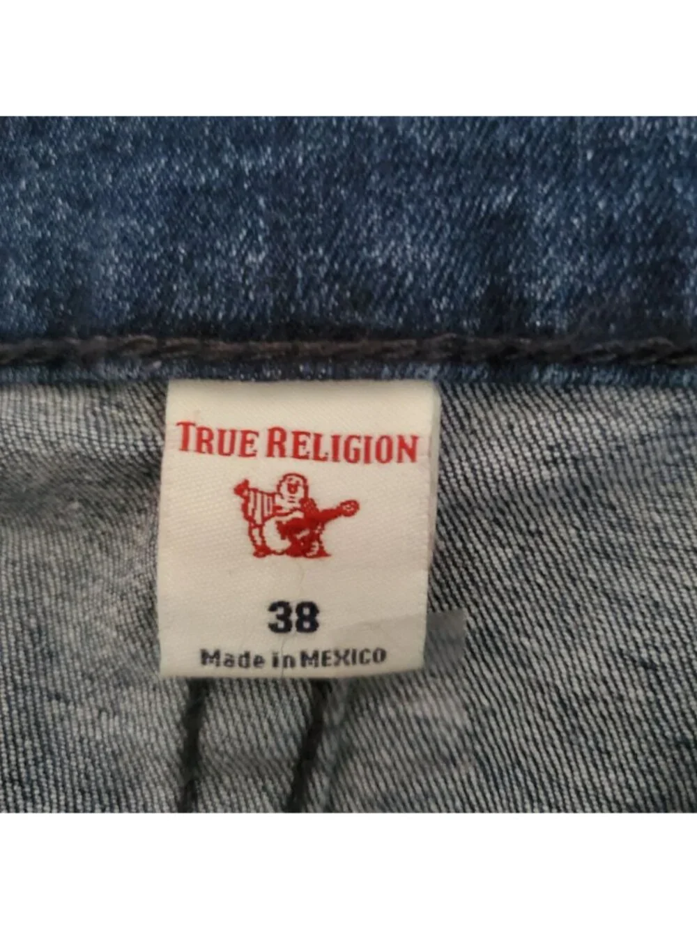 True Religion Men's Ricky Relaxed Straight Leg Blue Denim Jeans Size 38